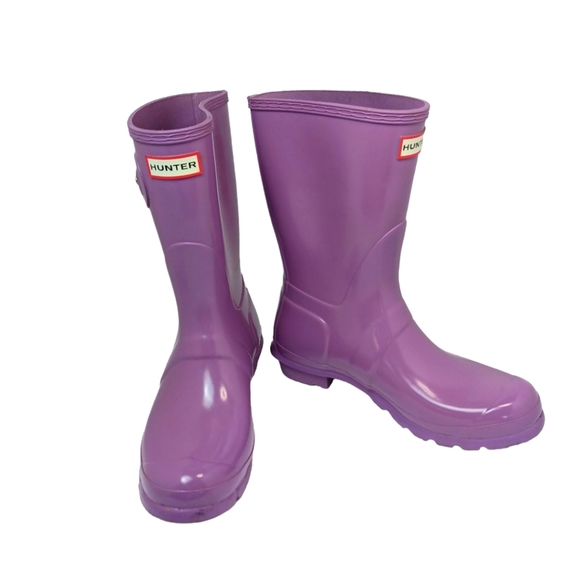 Hunter Shoes - Hunter Women's Lilac Gloss Original Short Rubber Rain Boots Size 10 Gent…
